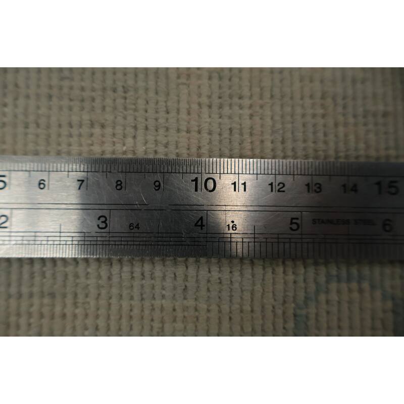 Hand Knotted Oriental 100% Wool Carpet Transitional Geometric Greys & Charcoal Oushak Area Rug - 7' 11'' X 6' 2''