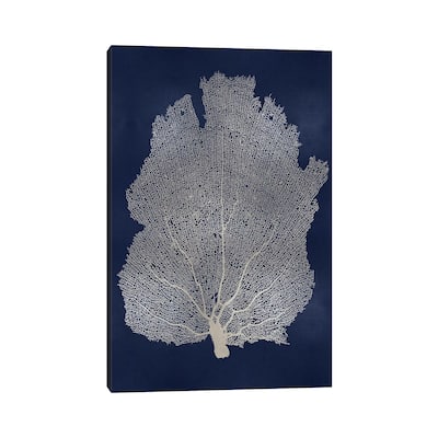 iCanvas "Sea Fan Silver on Blue I" by Melonie Miller Canvas Print