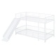 preview thumbnail 8 of 38, Twin over Twin Size Metal Bunk Bed with Slide & Guardrails