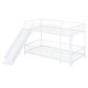 preview thumbnail 8 of 18, White Twin over Twin Size Metal Bunk Bed with Slide & Guardrails