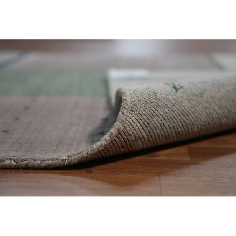 Grey Tribal Gabbeh Indian Area Rug Hand-Knotted Wool Carpet - 5'3" x 7'6"