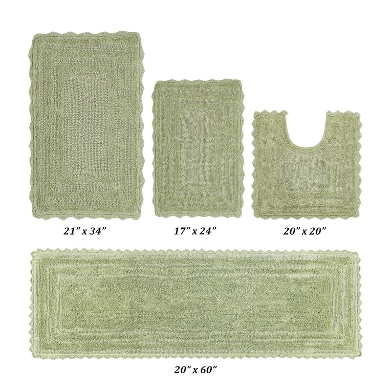 Better Trends Bath Rugs Set 100% Cotton Soft & Water Absorbent Tufted Bathroom Rug for Shower, Sink Bath Mats Lilly Crochet