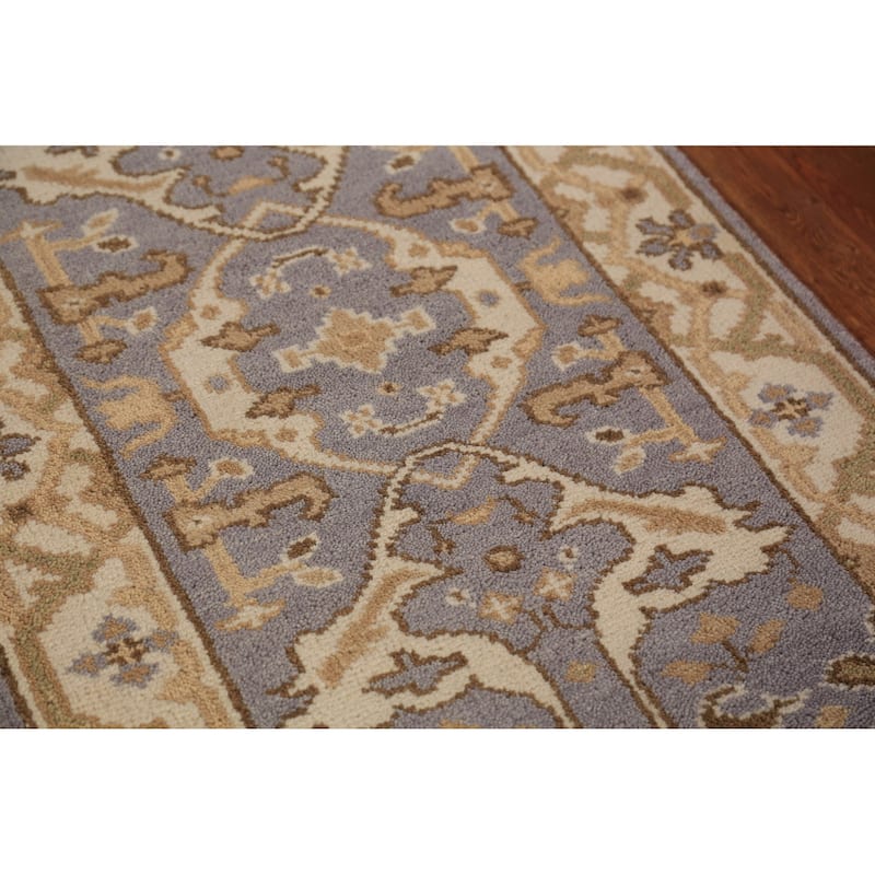 All-Over Oushak Indian Runner Rug Hand-Knotted Wool Carpet - 2'8"x 8'0"