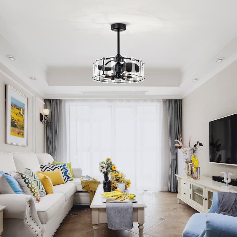 25 Inch Modern style Fandelier Lighted with Remote