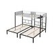 preview thumbnail 7 of 18, Black Twin Size Steel Triple Bunk Bed with Vent Board, Sturdy Metal Frame, Noise-Free Wood Slats, Separatable into three beds