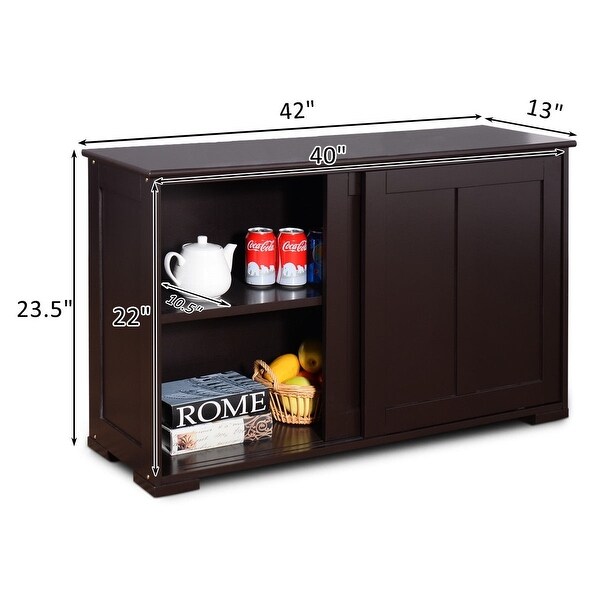 Kitchen Storage Cabinet with Wood Sliding Door 42 x 13 x 23.5 L x W x H On Sale Bed Bath Beyond 30088829