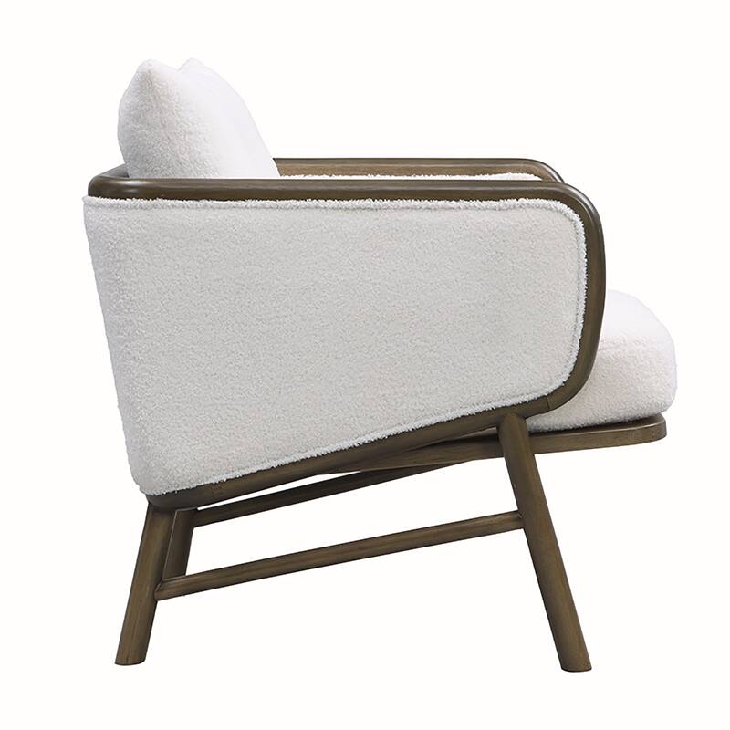 2PCS Sherpa Fabric Armchair With Solid Wood Frame