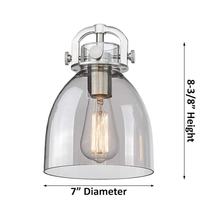 Innovations Lighting Downtown Urban - Newton Bell - 6 Light 26" Stem Hung Arched-Frame Chandelier