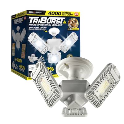 Bell + Howell TriBurst 4000 Lumens Multi-Directional LED White 3 Panel Ceiling Light