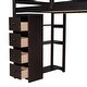 preview thumbnail 32 of 55, Twin size Loft Bed with Storage Drawers ,Desk and Stairs, Wooden Loft Bed with Shelves, No box spring required- White