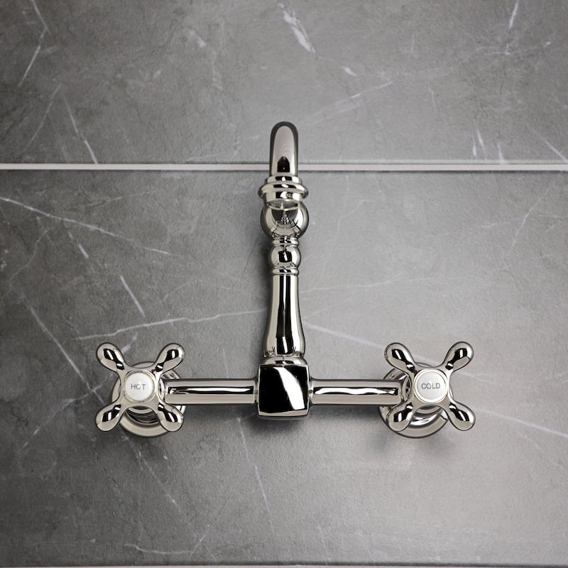 Heritage Two-Handle 2-Hole Wall Mount Bridge Kitchen Faucet