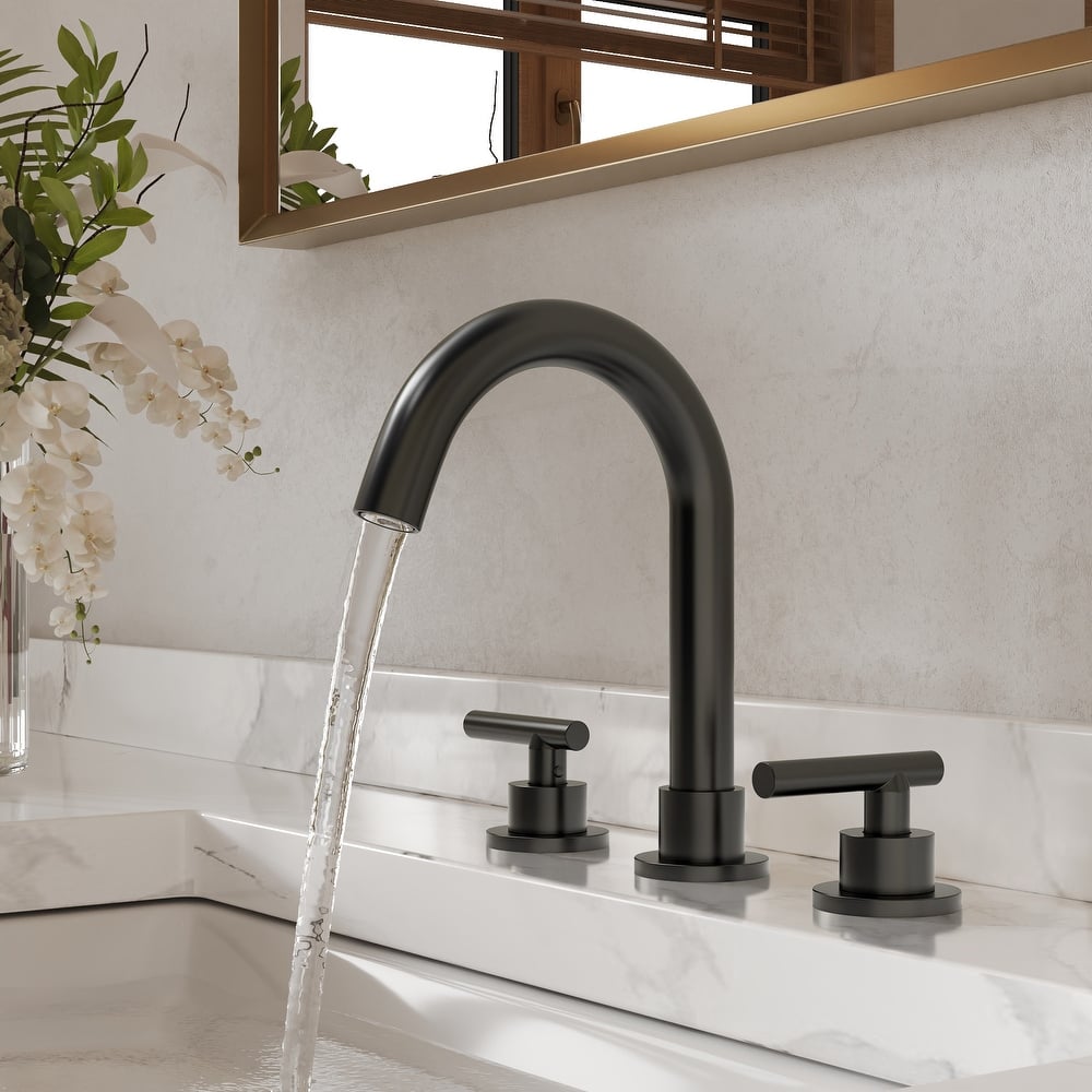 GRANDJOY 8" Mid Arc Widespread 2-Handle Bathroom Faucet