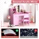 preview thumbnail 8 of 20, Costway Kid Vanity Table Chair Set 2-Color LED Lights Large Drawer - See Details