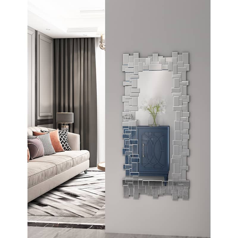 KOHROS Framed Geometric Modern Wall Mirror - Large