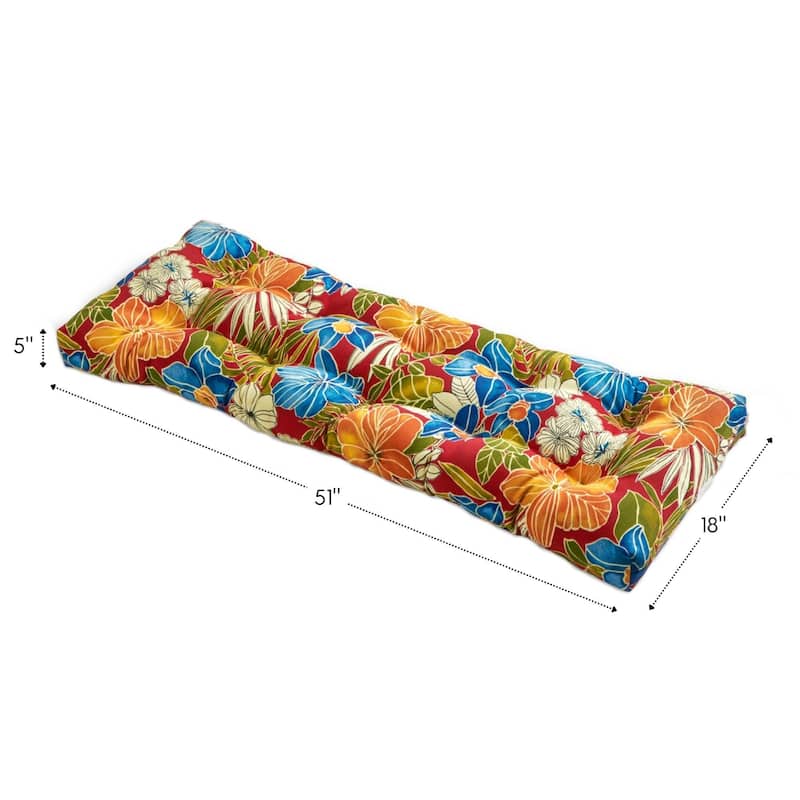 Aloha Floral Outdoor Bench Cushion (Cushion Only)