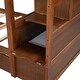preview thumbnail 12 of 13, Wood Bunk Bed with Twin Trundle and 3 Storage Stairs, Walnut
