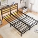 preview thumbnail 14 of 18, Queen Size Platform Bed Frame with USB Charging, LED Lights, Strong Steel Slats, No Box Spring Needed, Noise-Free, Black