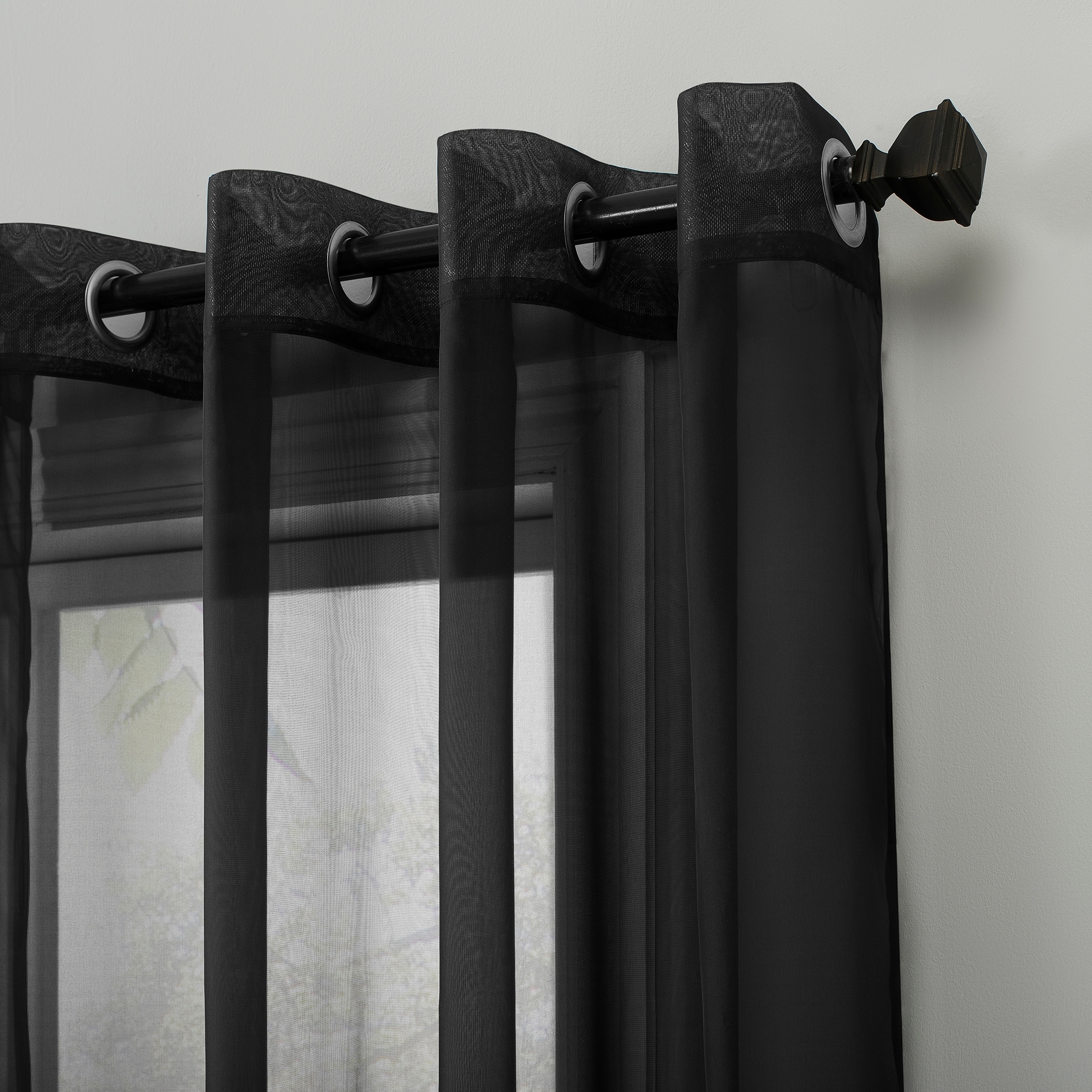 Emily Solid Sheer Rod Pocket Single Curtain Panel Size per Panel: 63 L x 59 W, Color: Silver
