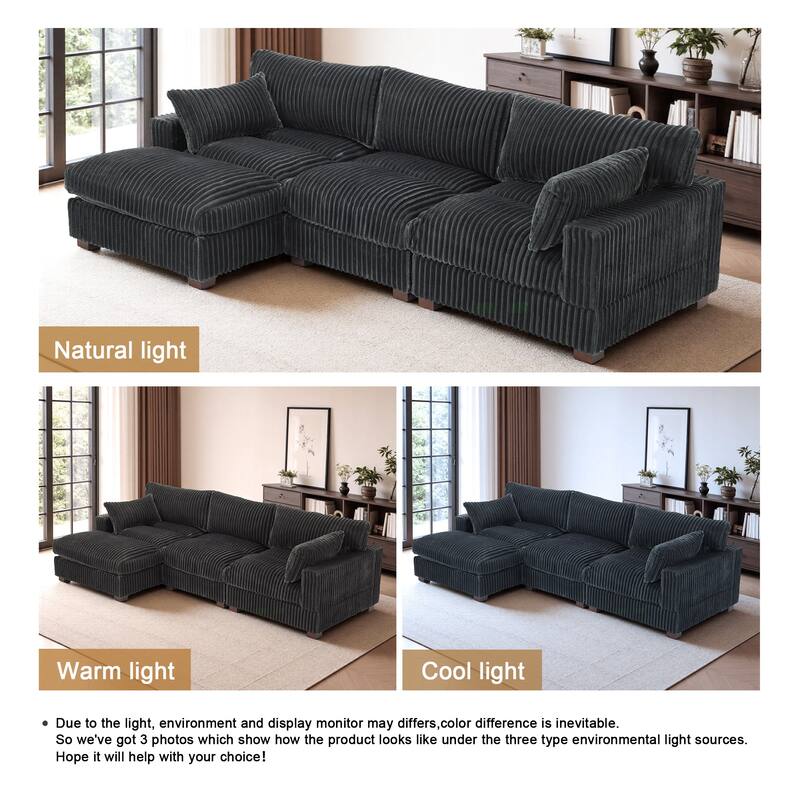 Oversized Plush Modular Sectional Sofa Set L Shaped Couch