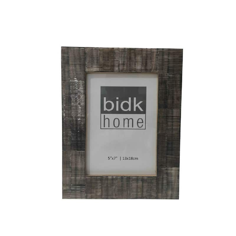 Distressed Rectangular Picture Frame - for 5" x 7" Photo - Black