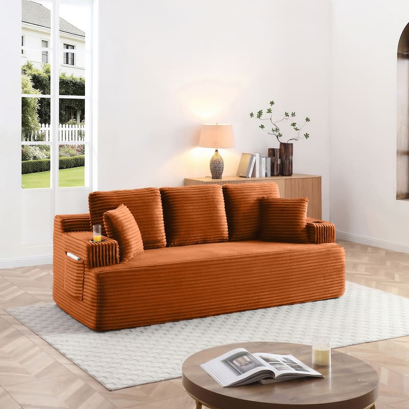 86.2''Boneless Sofa Couch with 2 Pillows Extra