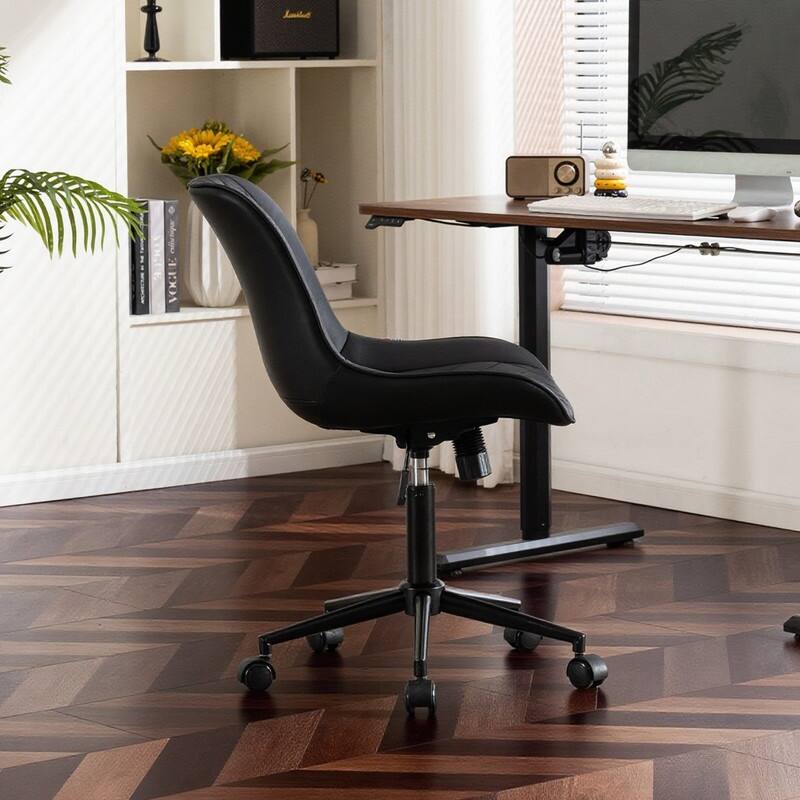 Modern Office Chair, Leather Swivel Office Chair for Home Office