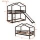 preview thumbnail 14 of 46, House Twin Bunk Bed with Slide, Ladder & Guardrails - Safe for Kids