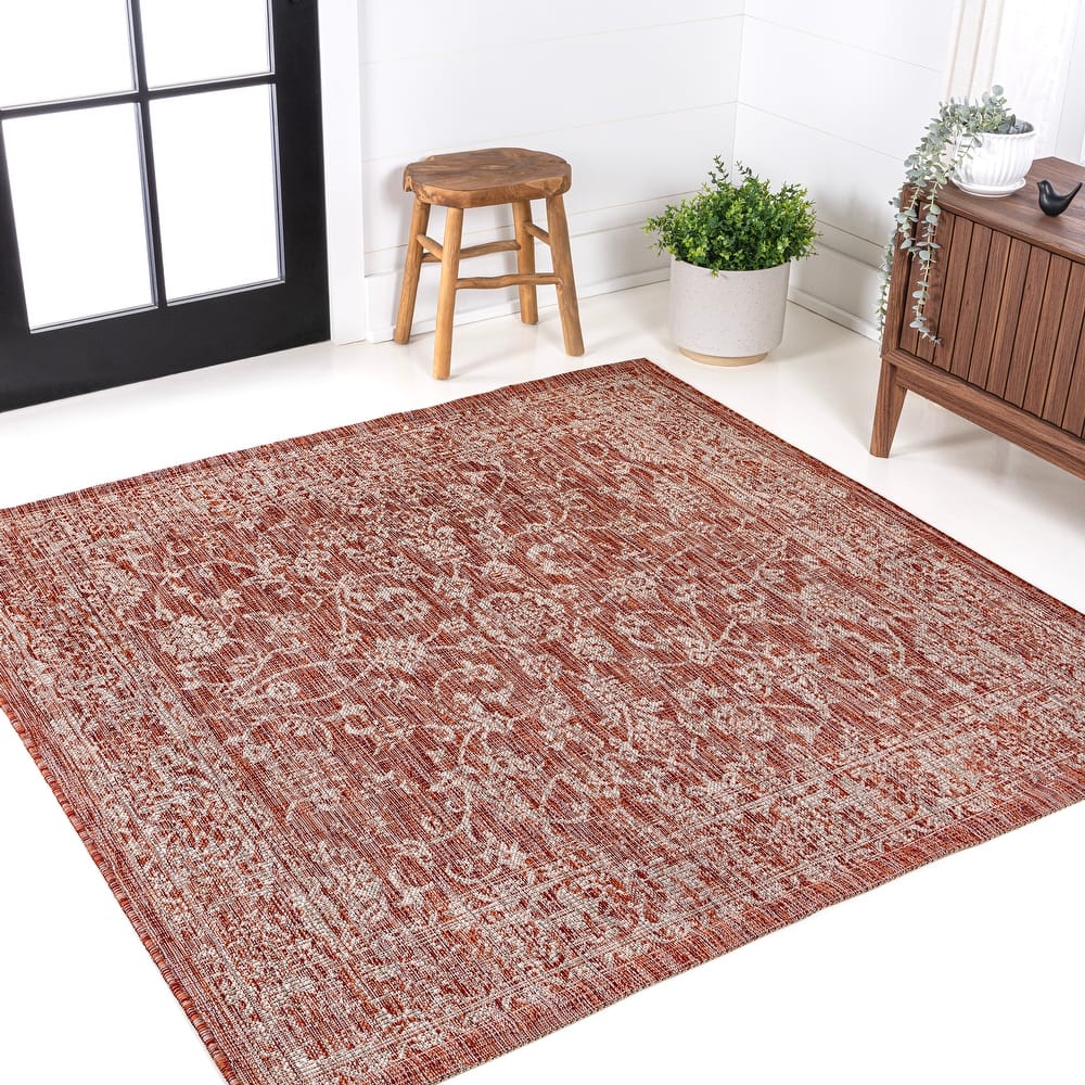 JONATHAN Y Sinjuri Bohemian Textured Weave Floral Indoor/Outdoor Area Rug