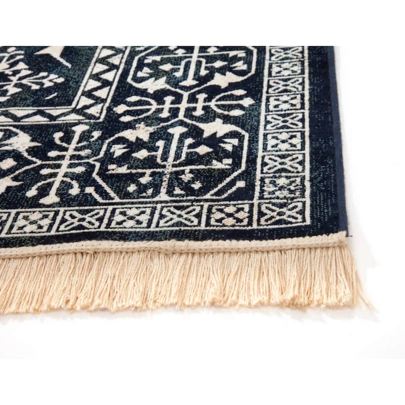 Navy/White Area Rug 8x10 - 8' x 10'