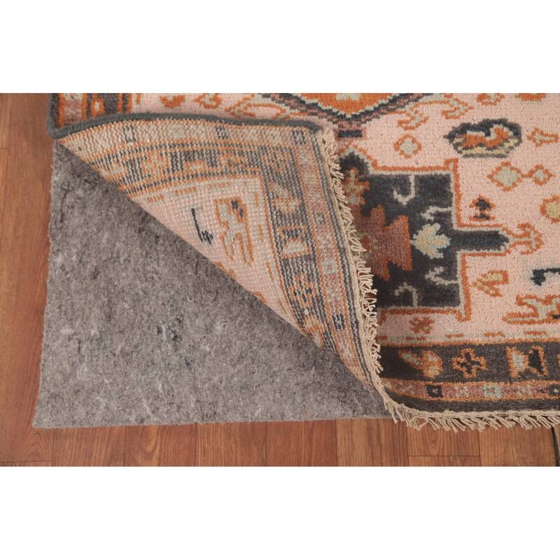 Geometric Pink Kazak Runner Rug Handmade Oriental Wool Carpet - 2'7"x 9'11"