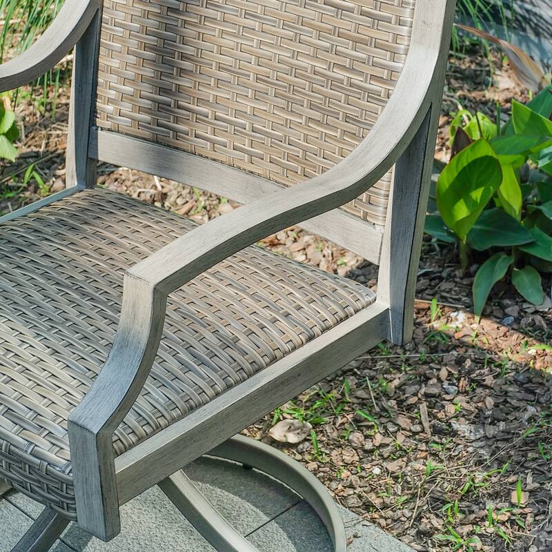 All-Weather Wicker Patio Chairs, Padded Outdoor Dining Set, Rattan Design