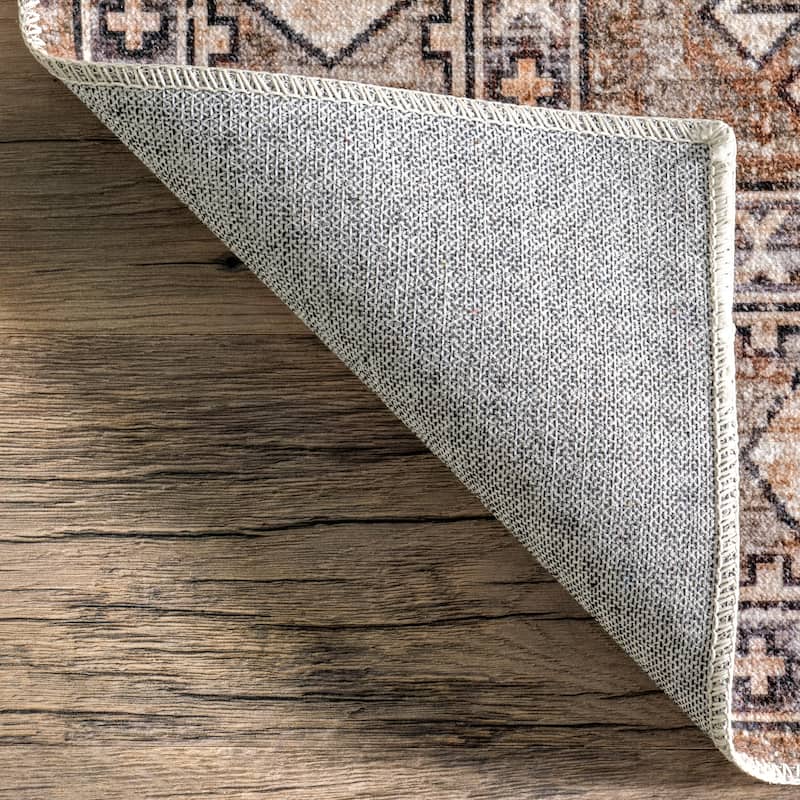 Nuloom Mae SpinClean Tribal Motif Machine Washable Area Rug