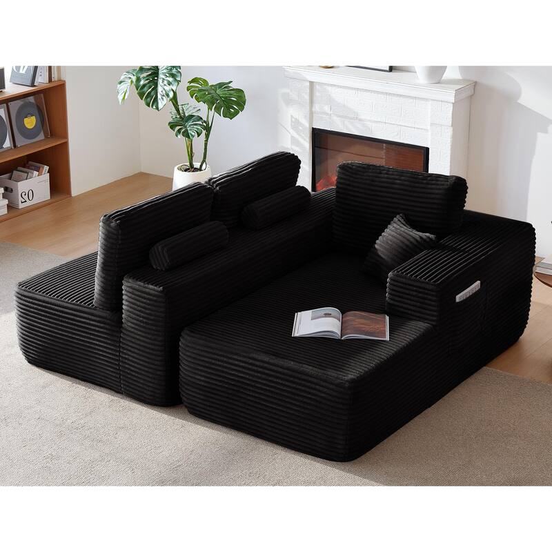 104" Cloud Sectional Sofa with L-Shape Chaise and Side Pockets, Modern Modular Design, Deep Seating, Upholstered Couch