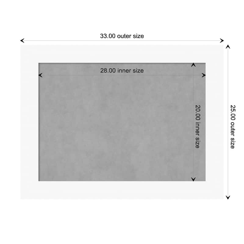 Amanti Art Basic White Framed Magnetic Board - Board Size 28x20
