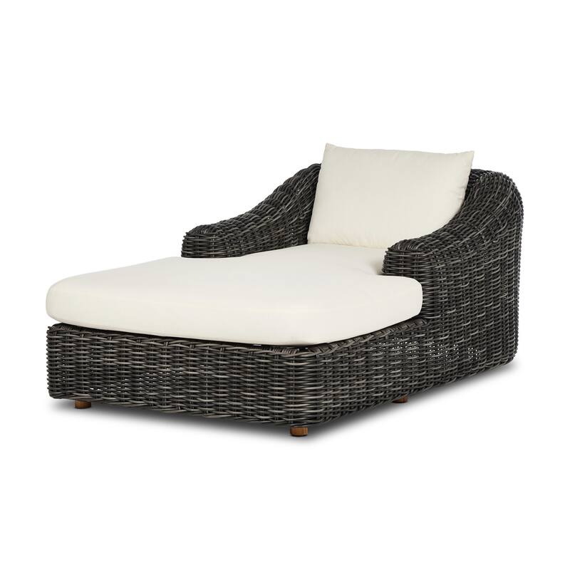 Lessik Outdoor Chaise Lounge-Natural Teak-FSC - 45.75W x 76.25D x 34.5H