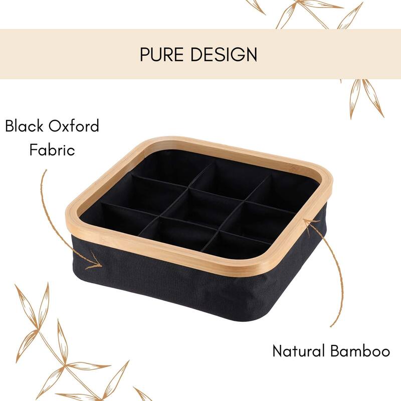 Square Foldable Storage Basket 9-Compartment - 12 L x 12 W x 4 H