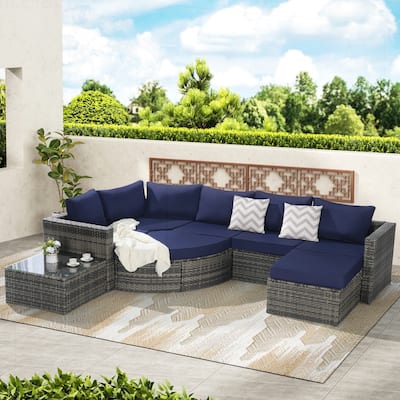 Outdoor Patio Sofa Set for Poolside Relaxation and Entertainment