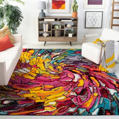 SAFAVIEH Fiesta Shag Latisha Abstract Rainbow Rug