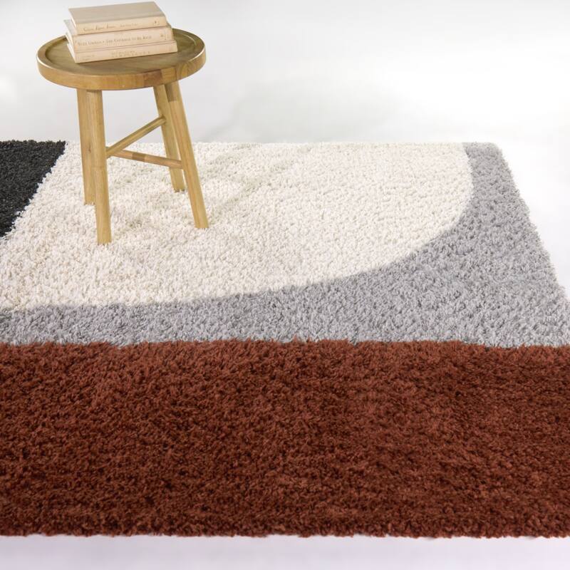Thorin Geometric Shag Area Rug - 7'10" x 10' - Rust - Rectangle