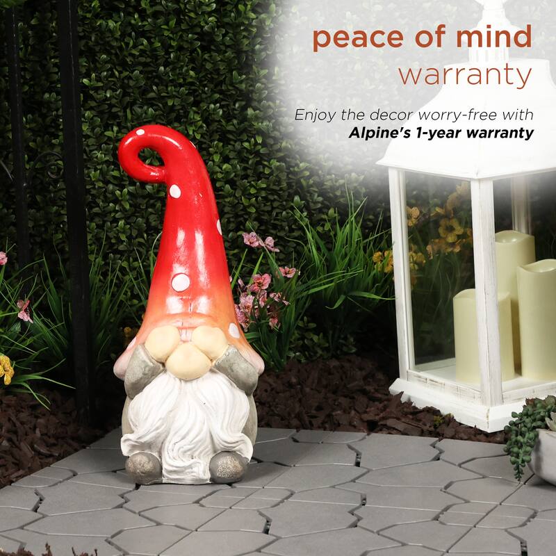Gnome Covering Eyes with Red Ombre Hat
