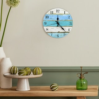 12 inch MDF Wooden Wall Clock Battery Powered, Living Room Decoration