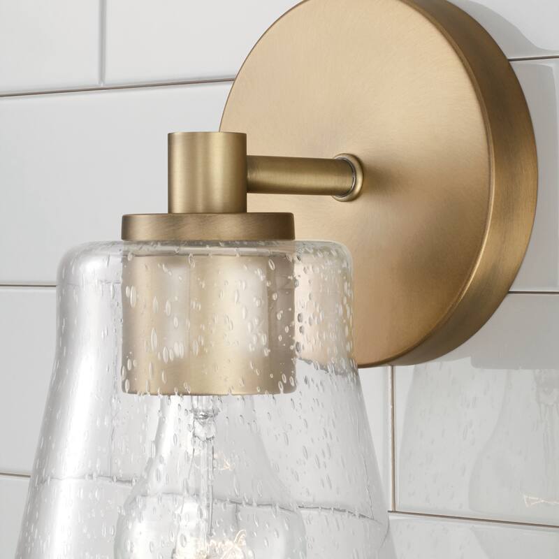 Baker 1-light Wall Sconce w/ Clear Seeded Glass