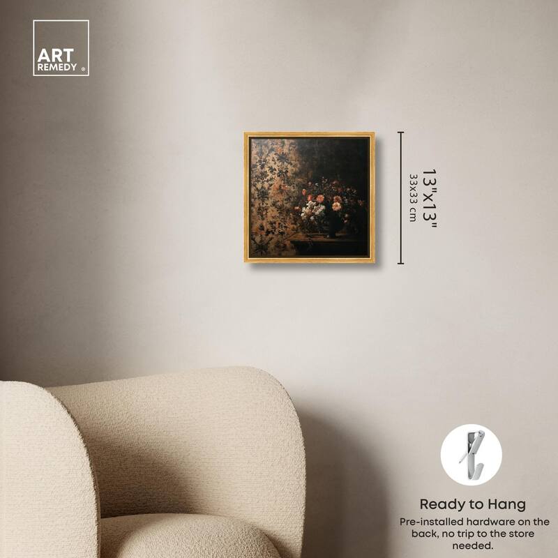 Dark Floral Elegance Canvas by Art Remedy