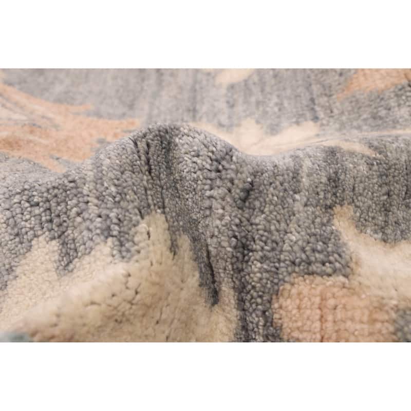 ECARPETGALLERY Hand-knotted Modern Oushak Charcoal Wool Rug - 8'2 x 9'11