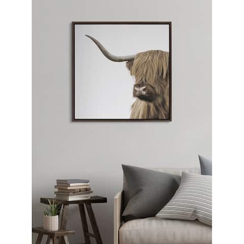 Kate and Laurel Sylvie Cow Framed Canvas by The Creative Bunch Studio