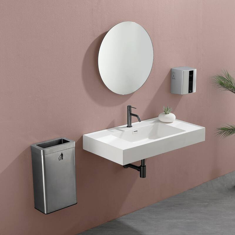 Round LED Bathroom Mirror 24 Inch Modern Wall Mounted Mirror with Three LED Lights Circle Mirror for Bathroom Vanity,Washroom