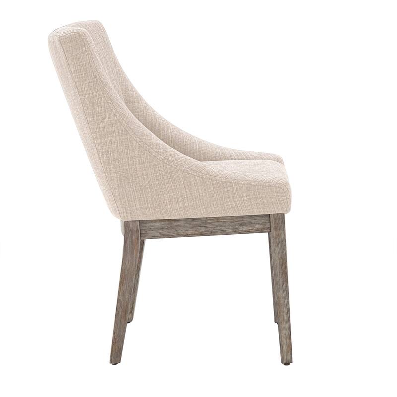 Voyager Button Tufted Slope Arm Linen Dining Chair (Set of 2) by iNSPIRE Q Artisan