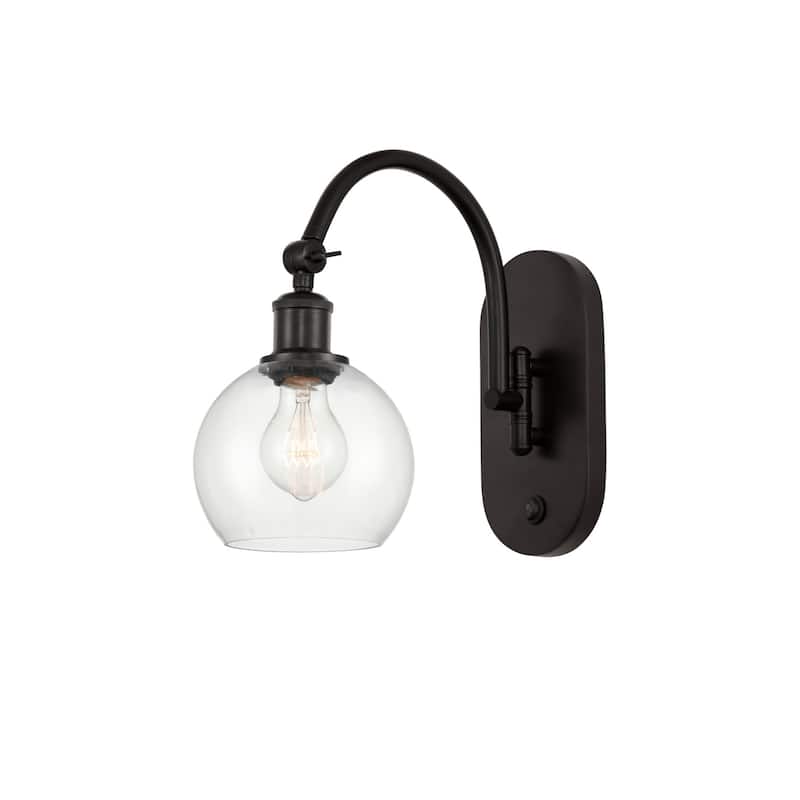 Innovations Lighting 518-1W-12-6 Athens Sconce Athens 12" Tall Wall - Oil Rubbed Bronze / Clear