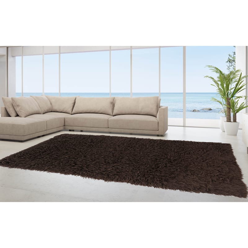 Linon Flokati Super Heavy Cocoa Area Rug (9' x 12') - 9' x 12'