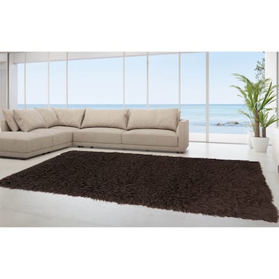 Linon Flokati Super Heavy Cocoa Area Rug (9' x 12') - 9' x 12'